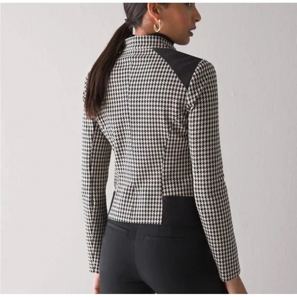White House Black Market Women Plaid Front Zip Jacket Size 12 - Picture 3 of 12
